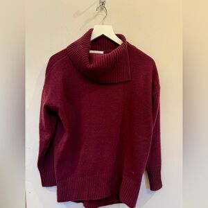 Nordstrom Wine-colored Oversized Cashmere Sweater, size XS